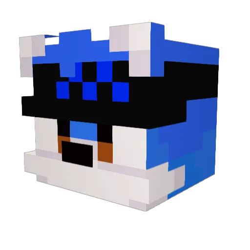 Velty Minecraft avatar head, 3D render