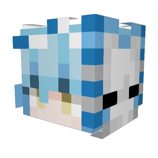 Velumori Minecraft avatar head, 3D render