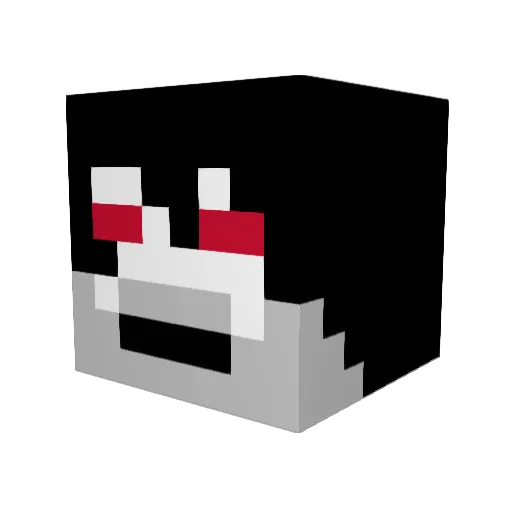VelvetBoomstick Minecraft avatar head, 3D render