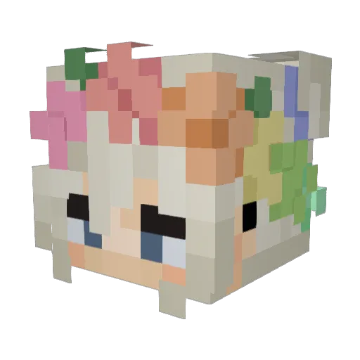 VelvetBubble Minecraft avatar head, 3D render