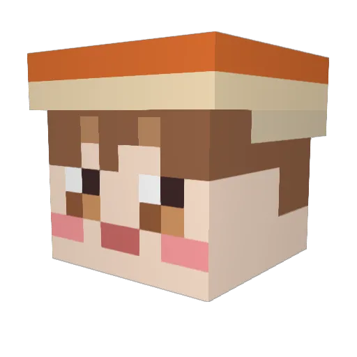 VelvetPebble Minecraft avatar head, 3D render