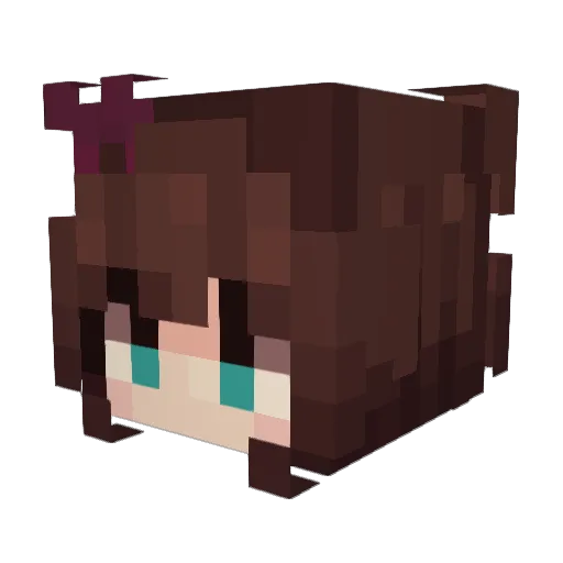 VelvetRoseTV Minecraft avatar head, 3D render
