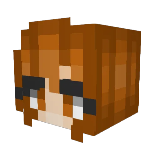 VelvetVix Minecraft avatar head, 3D render