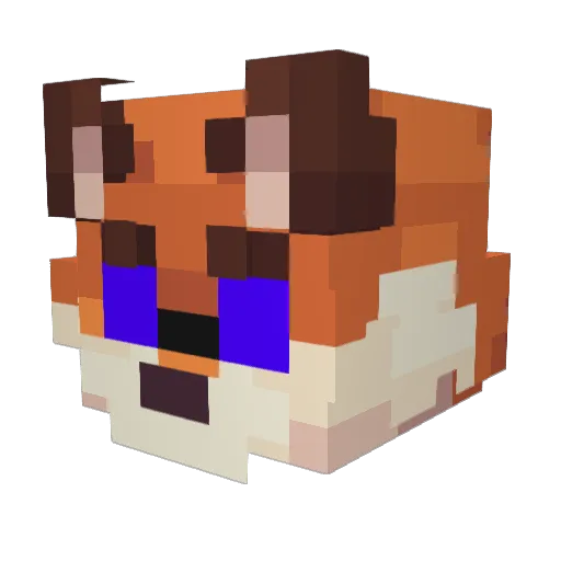 VelvetVulpine Minecraft avatar head, 3D render