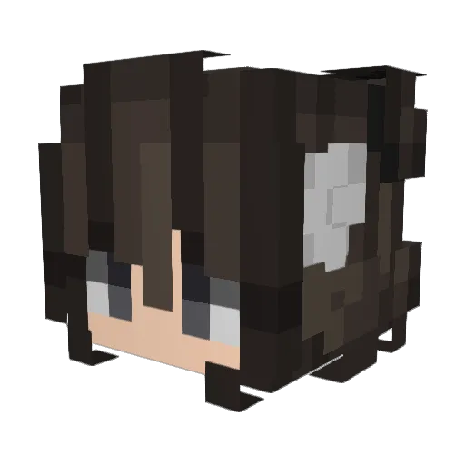 Velvetinne Minecraft avatar head, 3D render