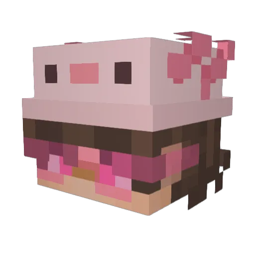 VelvlnTV Minecraft avatar head, 3D render