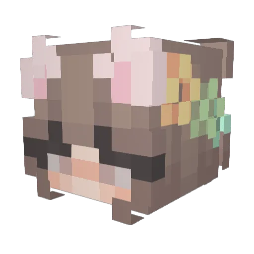 Velvue Minecraft avatar head, 3D render