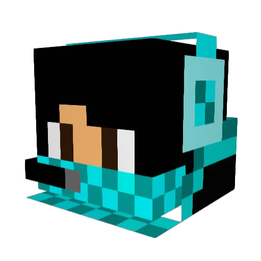 Ven0mNinja Minecraft avatar head, 3D render