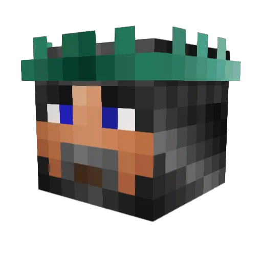 Ven_0x Minecraft avatar head, 3D render
