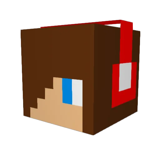 Veneficio Minecraft avatar head, 3D render