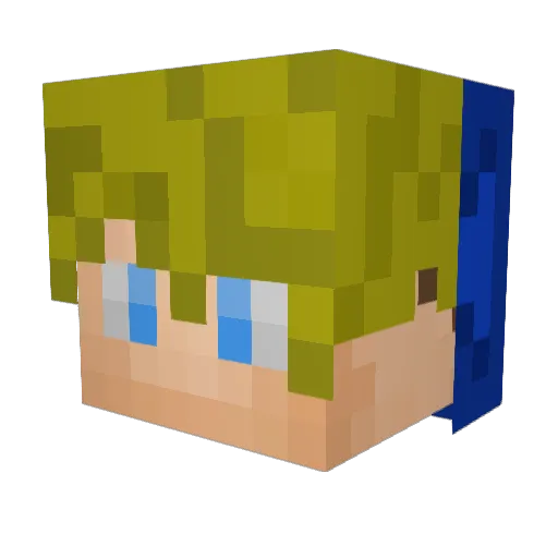 VeneratedBlack Minecraft avatar head, 3D render
