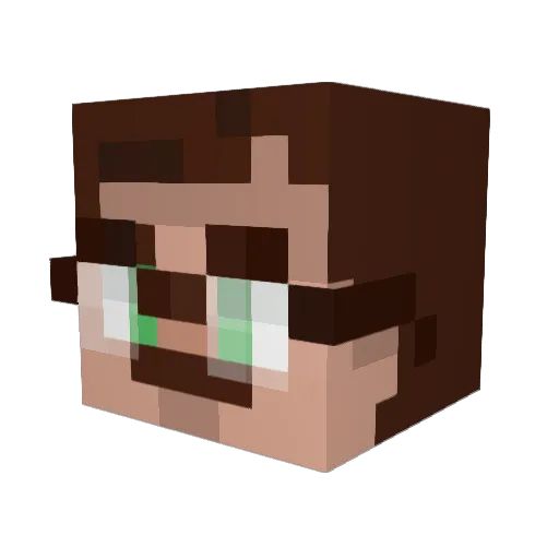 Veni4l Minecraft avatar head, 3D render