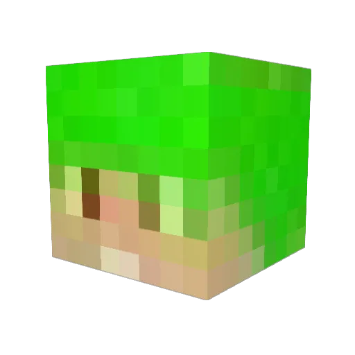 Veniaa Minecraft avatar head, 3D render