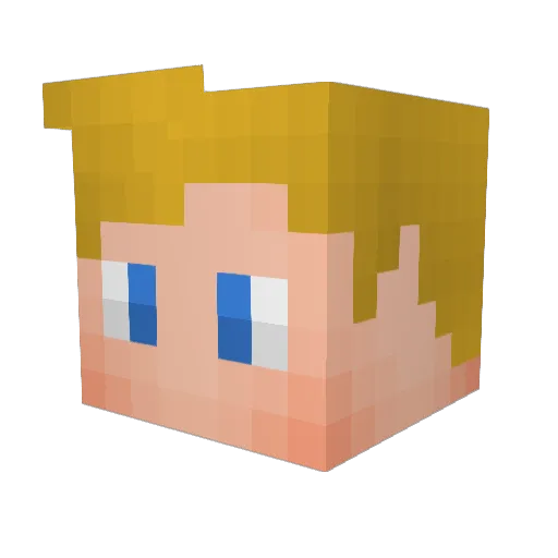 Venkum Minecraft avatar head, 3D render