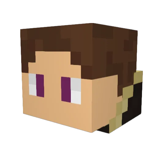 Venlo Minecraft avatar head, 3D render