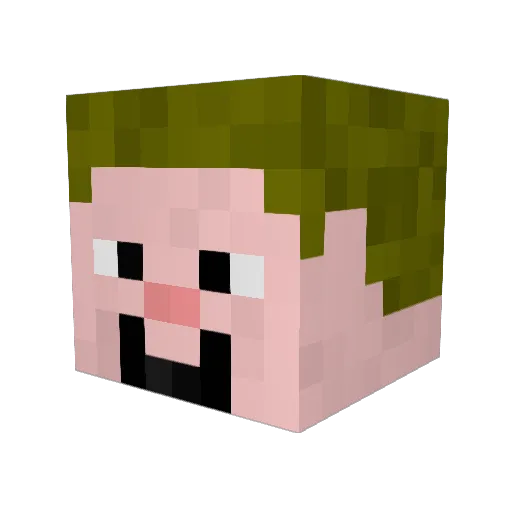 VenomGens Minecraft avatar head, 3D render