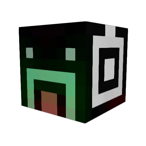 VenomTNT Minecraft avatar head, 3D render