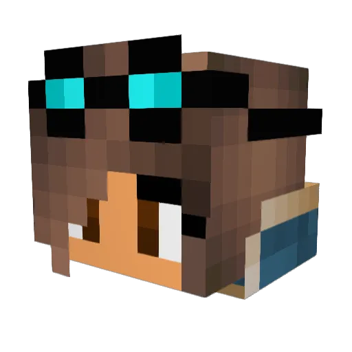 Venoura Minecraft avatar head, 3D render