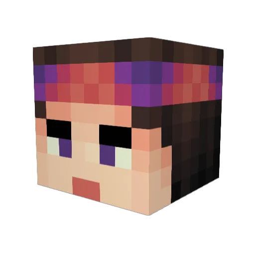 Venouz Minecraft avatar head, 3D render