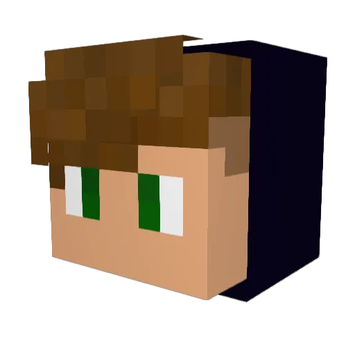 Venrar Minecraft avatar head, 3D render