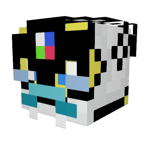 Venrius Minecraft avatar head, 3D render