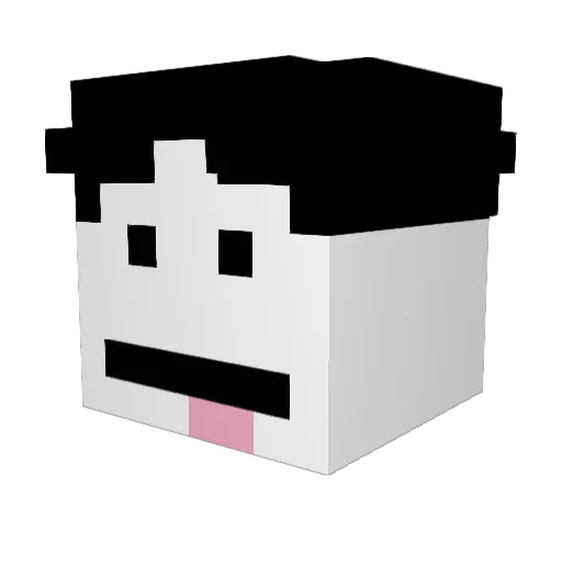 Vent2a Minecraft avatar head, 3D render