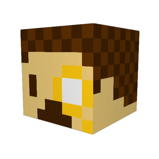 Venti Minecraft avatar head, 3D render