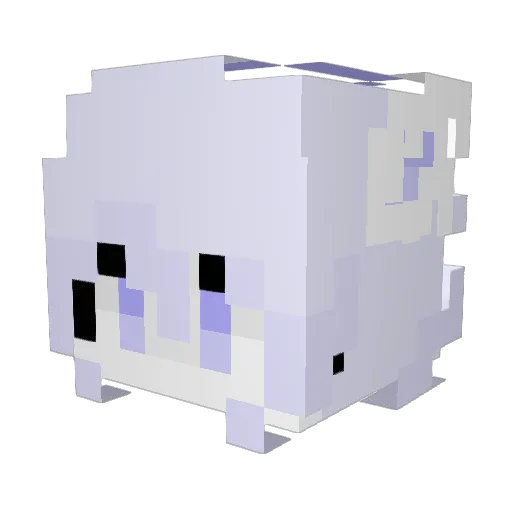 VentiFoxLatte Minecraft avatar head, 3D render