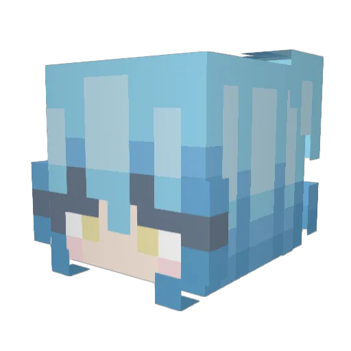 Venti_San Minecraft avatar head, 3D render