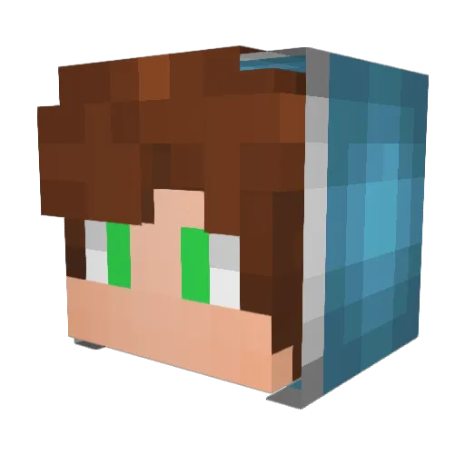 Ventib Minecraft avatar head, 3D render