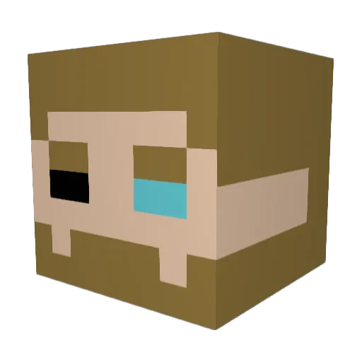Ventinn Minecraft avatar head, 3D render