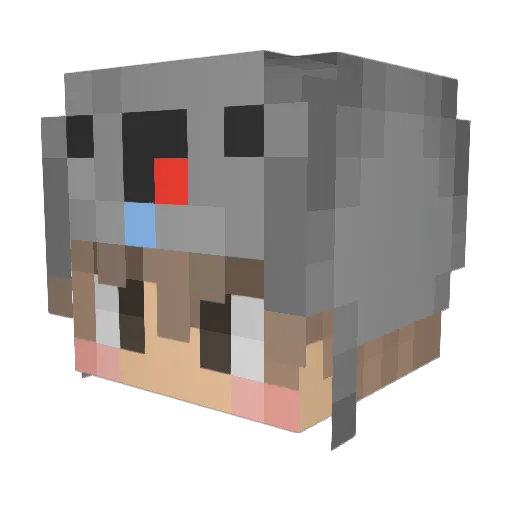 Ventrax_ Minecraft avatar head, 3D render