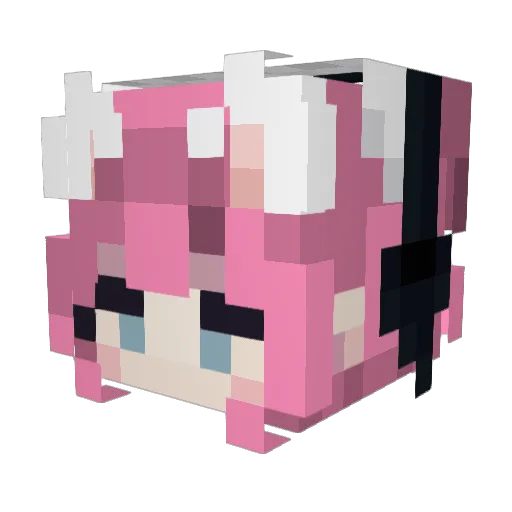 VeowkiViolet Minecraft avatar head, 3D render