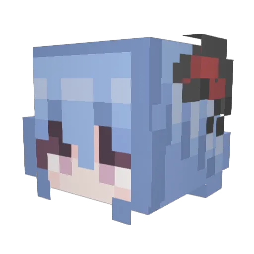 Ver_mouth Minecraft avatar head, 3D render