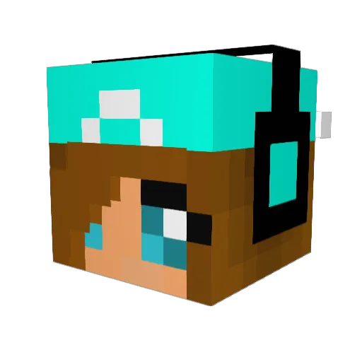 VeraMera Minecraft avatar head, 3D render