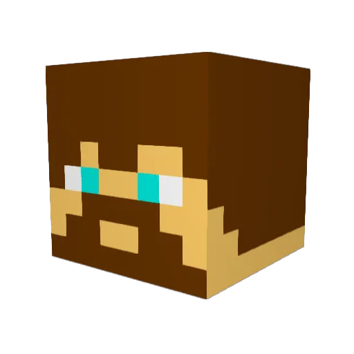 Verbalise Minecraft avatar head, 3D render