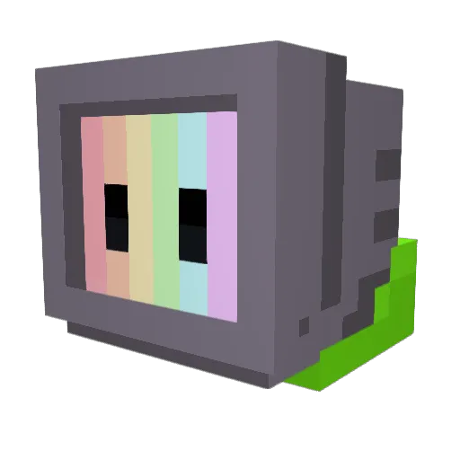 Verbarscht Minecraft avatar head, 3D render
