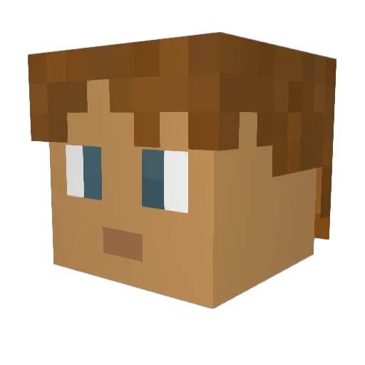Verbox Minecraft avatar head, 3D render