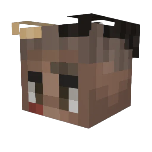 Verbux Minecraft avatar head, 3D render