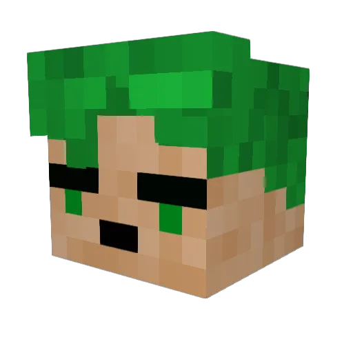 Verde0102 Minecraft avatar head, 3D render