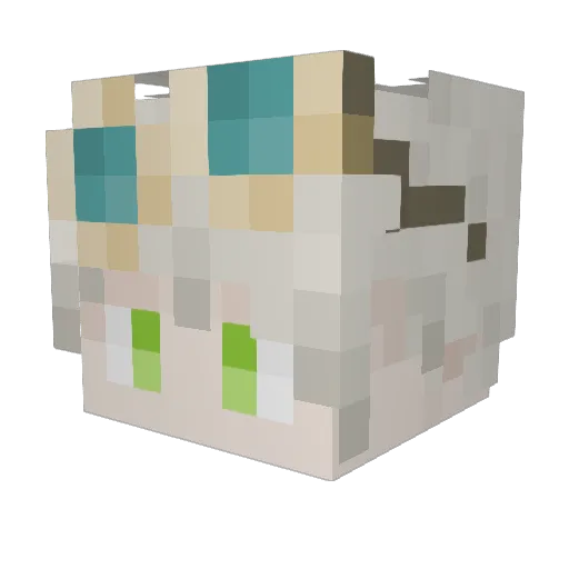 Verdelette Minecraft avatar head, 3D render