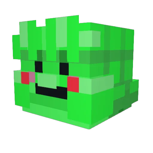 Verdified Minecraft avatar head, 3D render