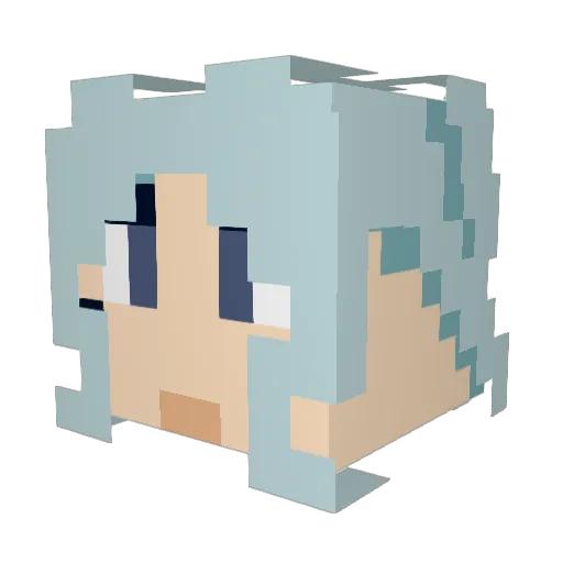 Verelobelo Minecraft avatar head, 3D render