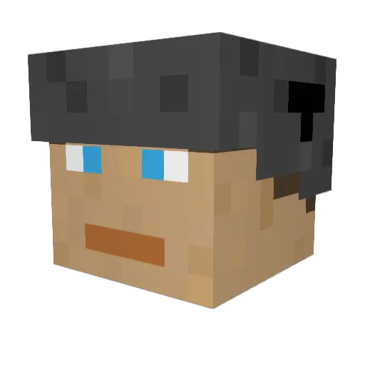 Vergeltungswaffe Minecraft avatar head, 3D render