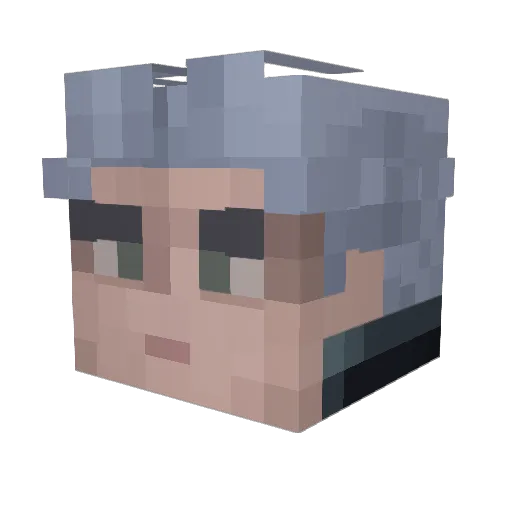 Vergil_DMC5 Minecraft avatar head, 3D render