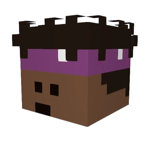 Vergin Minecraft avatar head, 3D render