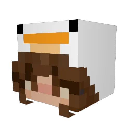Verhelusia Minecraft avatar head, 3D render