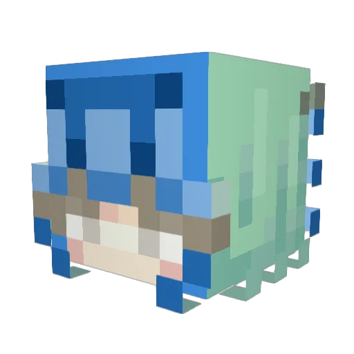 Veridian___ Minecraft avatar head, 3D render
