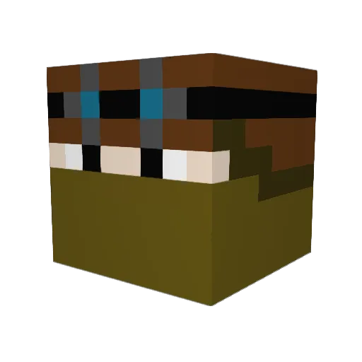 Verified_Clock Minecraft avatar head, 3D render