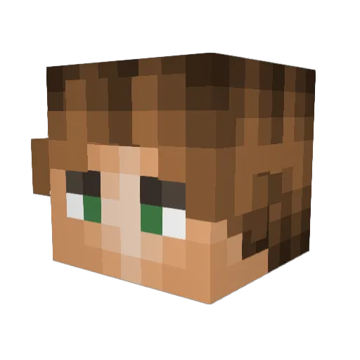 Verkao Minecraft avatar head, 3D render